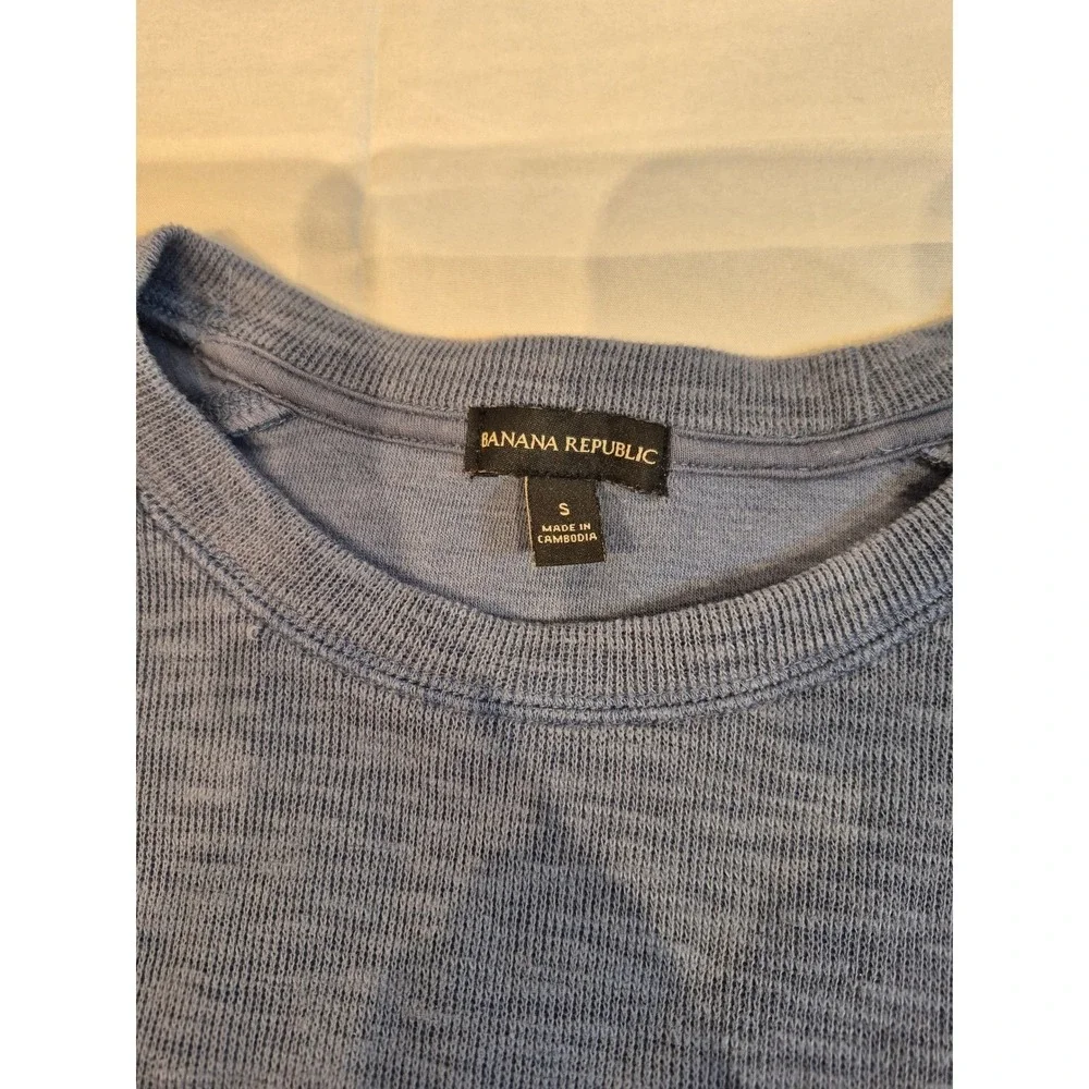 Banana Republic‎ Mens Blue Heathered Raglan Crewneck Sweater Small